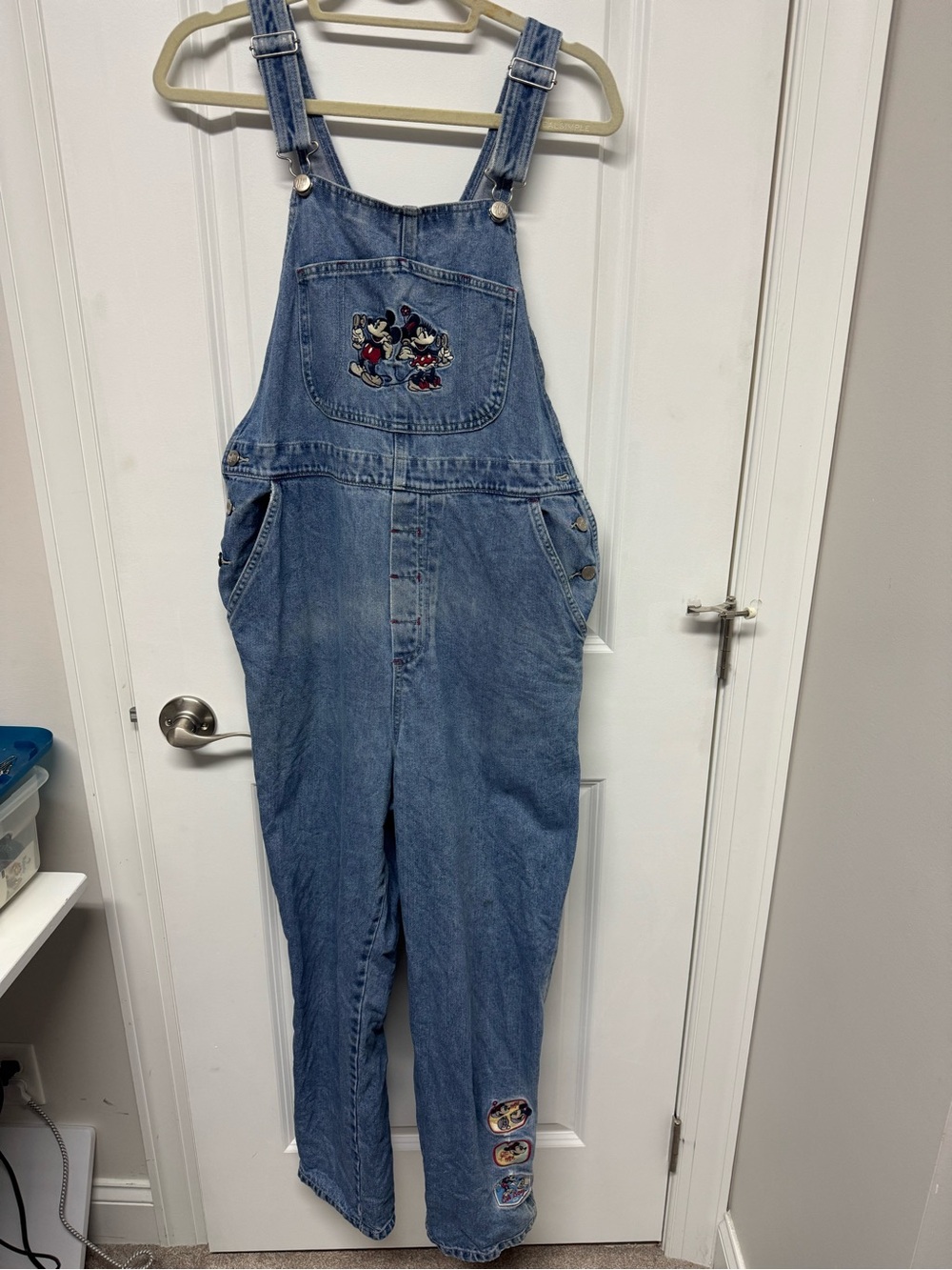 Vintage The Disney Store Mickey And Minnie Mouse Overalls - L